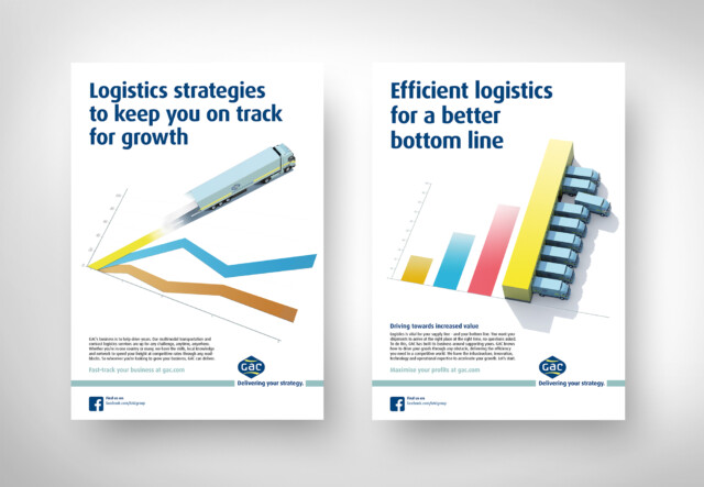 GAC | A brand on the move |Visually, the concept used distinctive graphics that combine business charts with 3D representations to highlight core services and sectors | CBC