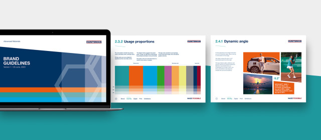 Huntsman Advanced Materials | A comprehensive brand guidelines  document was created to ensure the brand remains consistent across sectors, markets, and channels | CBC