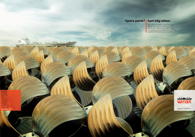 Wrist Ship Supply | CBC created a unique visual effect that gave the impression of a ship sailing on a sea of products typically needed by Wrist customers | CBC