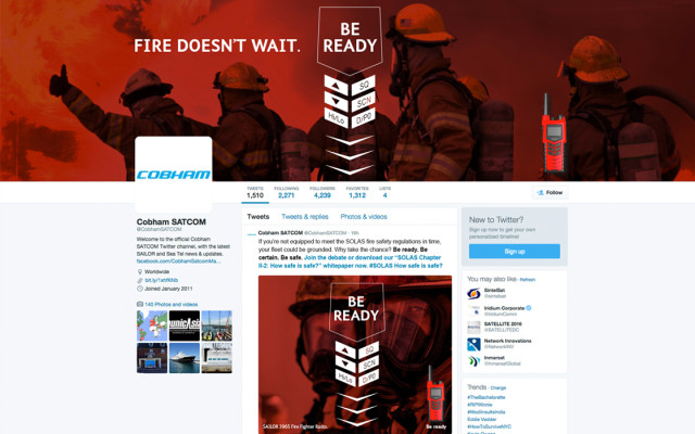 Cobham | The campaign was also featured prominently on Cobham’s Twitter feed | CBC