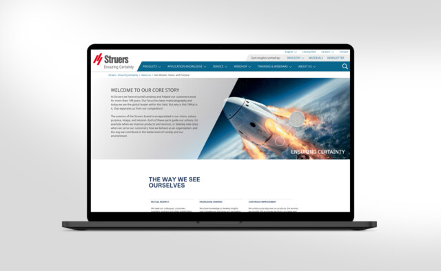 Struers | CBC created a new brand concept, messaging framework, and visual identity that clearly aligns Struers with its true value offering – not just as a supplier, but as a strategic enabler for innovation and progress | CBC